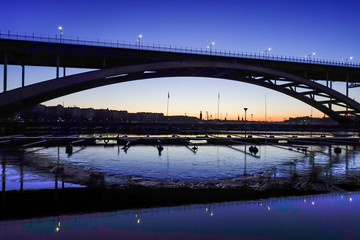 Fototapeta premium Stocholm, Sweden The Western Bridge or Vasterbron at dawn.