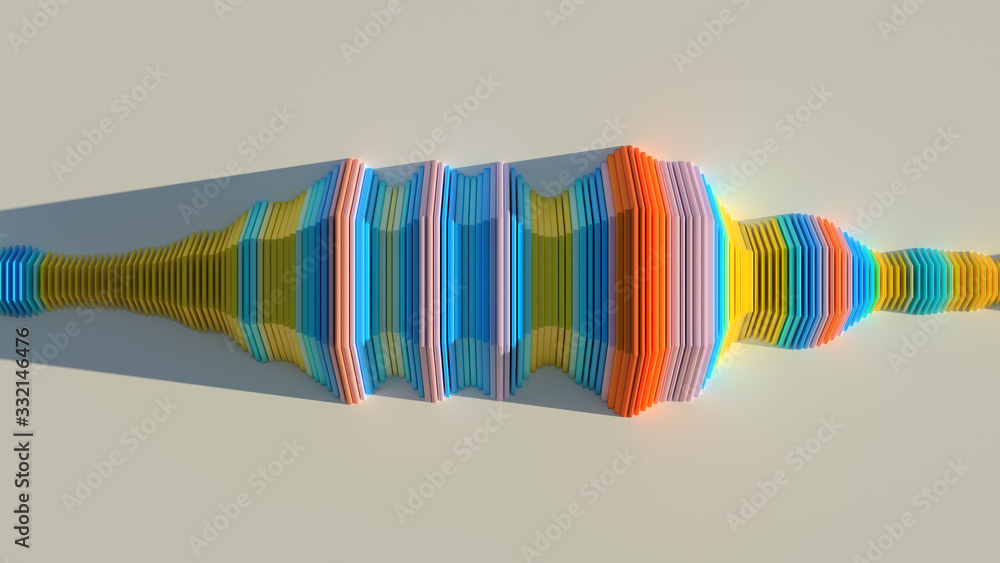 Poster 3d render of wave shape. abstract concept. artificial intelligence or sound analyzer.