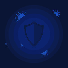 Virus protection concept with shield, guard icon