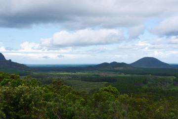 Fototapeta na wymiar Glass House Mountains National Park landscape, Queensland, Australia