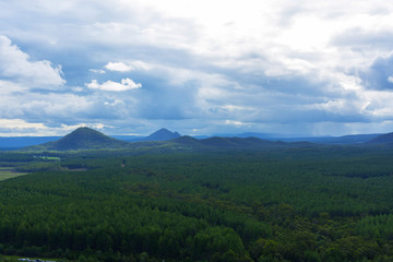 Glass House Mountains National Park landscape, Queensland, Australia