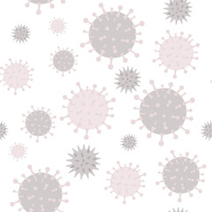 Coronavirus bacteria seamless pattern. Coronavirus quarantine concept. Pattern for medical news banners.