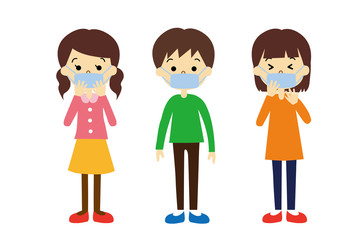 子供 マスク 予防 衛生 学校 花粉 AI eps 素材 ベクター