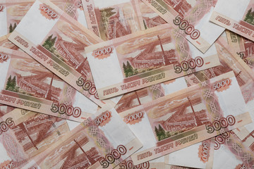 background of Russian rubles five thousandth notes back side