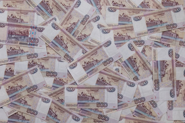 background of Russian rubles five hundredth bills back side
