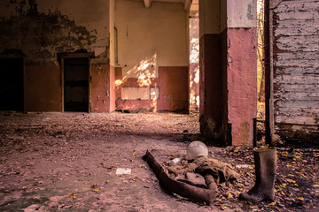 Deserted entrance hall and left behind