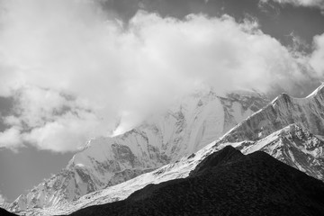 Snow Peaks in the Himalaya Mountain Range