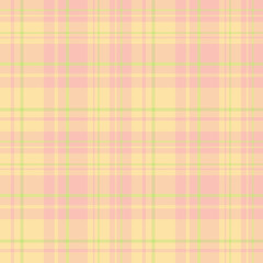Seamless pattern in exquisite cozy yellow, pink and light green colors for plaid, fabric, textile, clothes, tablecloth and other things. Vector image.