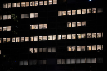 business office at night - corporate building