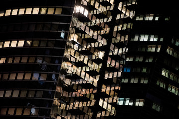 business office at night - corporate building