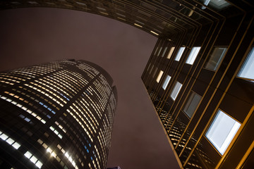 business office at night - corporate building