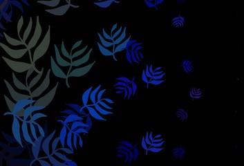 Fototapeta na wymiar Dark Blue, Green vector doodle layout with leaves.