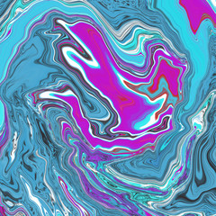Liquid uneven marble pattern with light highlights. Abstract acrylic background. Texture of a work of art. The effect of fluid art. An abstract work of art is smeared, splattered with paint.