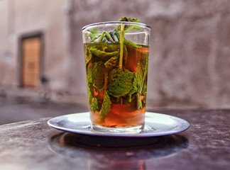 Cup of fresh mint tea in Marrakesh