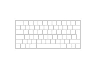 Keyboard white flat vector illustration on white background
