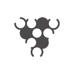 Grapes icon in flat style.Vector illustration.	