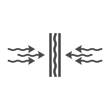 Vapor-permeating layer in the construction of buildings icon in flat style.Vector illustration.	