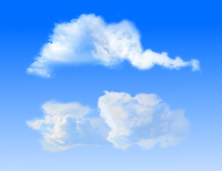 Clouds on blue sky background. Vector template for illustrations