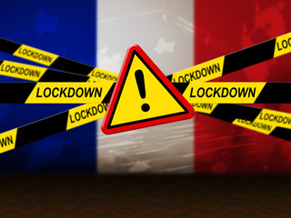 France lockdown preventing ncov epidemic or outbreak - 3d Illustration