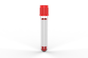 Blank Blood Collection Tube, 3d render illustration.