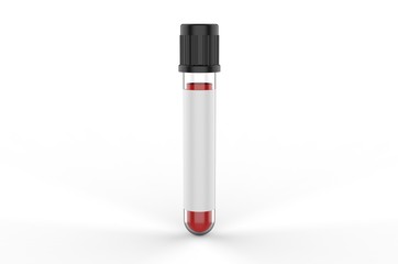 Blank Blood Collection Tube, 3d render illustration.