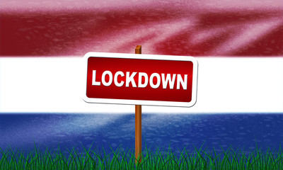 Netherlands lockdown preventing coronavirus epidemic or outbreak - 3d Illustration