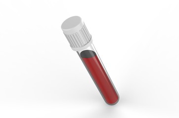 Blank Blood Collection Tube, 3d render illustration.