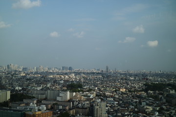 高層ビル（キャロットタワー）からの東京を眺める