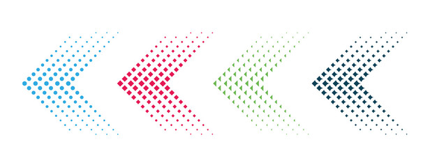 HALFTONE DESIGN. ARROR VECTOR ILLUSTRATION. TEMPLATE GRAPHIC ELEMENTS.