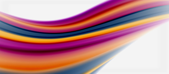 Wave lines abstract background, smooth silk design with rainbow style colors. Liquid fluid color waves. Vector Illustration