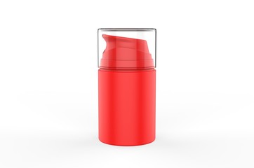 Blank Plastic Cosmetic Round Shape  Lotion Bottle For Branding, 3d Render Illustration.