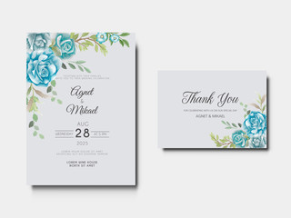 beautiful floral wedding invitation card