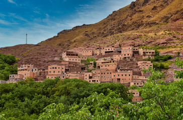 Fototapeta premium Remote Berber village in the Atlas mountain in Morocco
