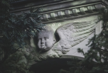Angel Stone Relief Church Cemetery