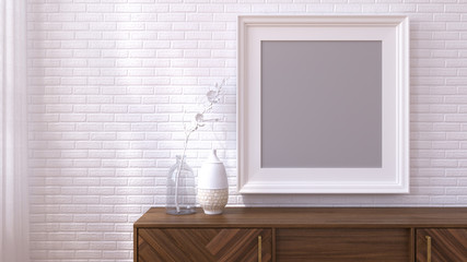 3d render mock up scandinavian interior 