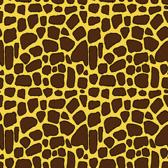 Giraffe skin hand drawn pen texture. Vector seamless pattern sketch skin pattern.