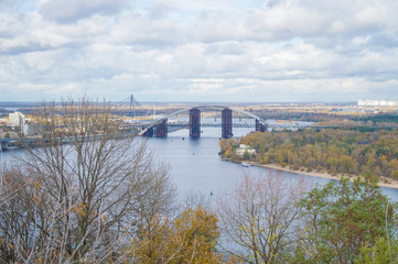 river along the city view from above