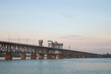 Fototapeta na wymiar river on the background of the bridge