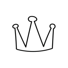 Doodle crown on a white background in cute style. Simple vector illustration.