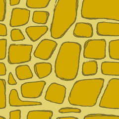 Stones handdrawn seamless brown pattern. Vector illustration.
