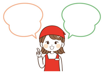 女性、店員、説明