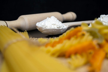 Pasta on a black background
