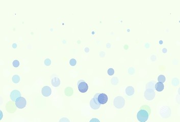 Light Green, Yellow vector background with bubbles.