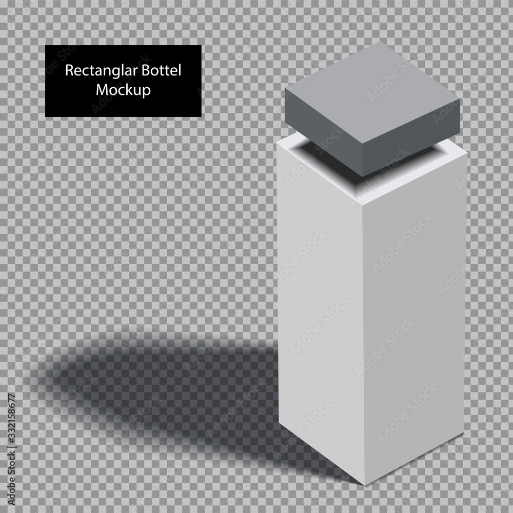 Poster a square bottle of white on a transparent background. mo kap. modified vector object