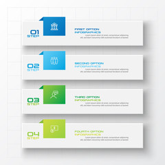 Business infographics template 4 steps rectangle,Vector illustration.