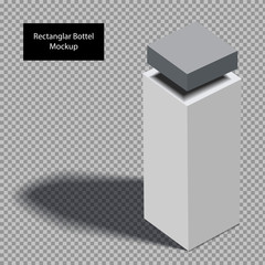 A square bottle of white on a transparent background. Mo kap. Modified Vector Object