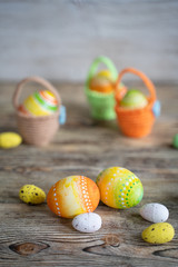 Easter eggs in baskets