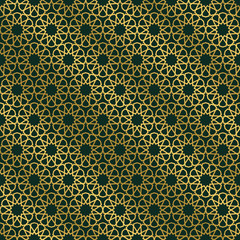 Islamic Seamless pattern luxury gold, abstract geometric arabic ornmament pattern vector editable