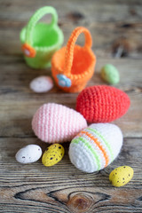 Easter eggs in baskets
