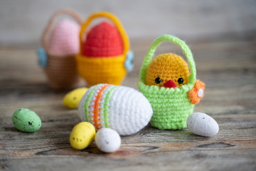 Easter eggs in baskets